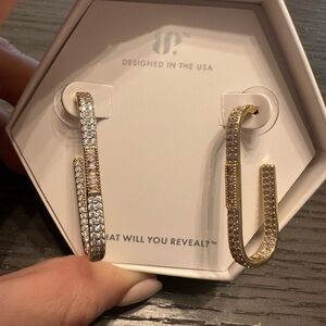 Gold and Silver Crystal Drop Earrings